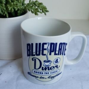 Vintage The Cellar Blue Plate Diner Coffee Mug. NWOT